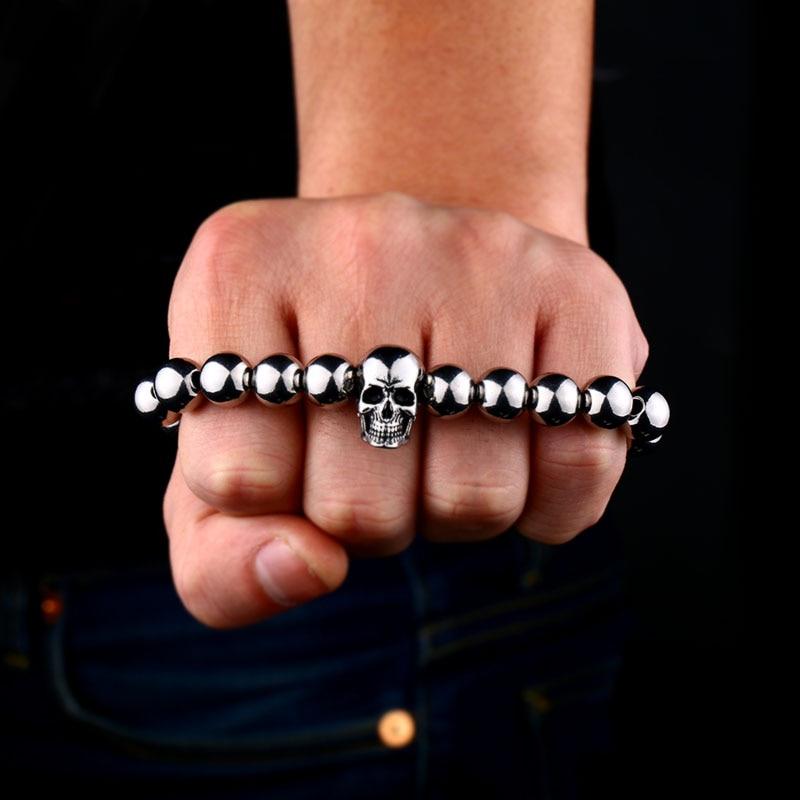 Mens Stainless Steel Skull Bracelets | Skull Action