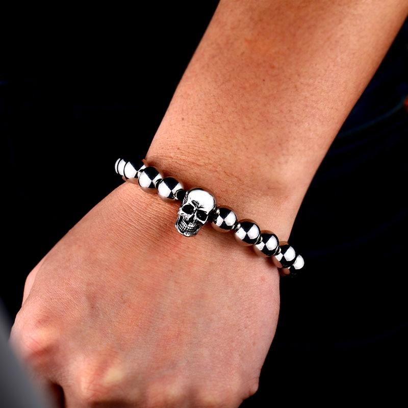 Mens Stainless Steel Skull Bracelets | Skull Action