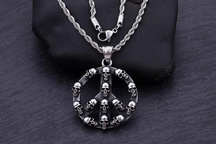 Peace And Love Necklace | Skull Action