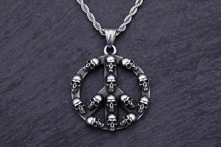 Peace And Love Necklace | Skull Action
