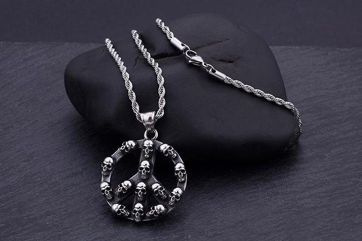 Peace And Love Necklace | Skull Action