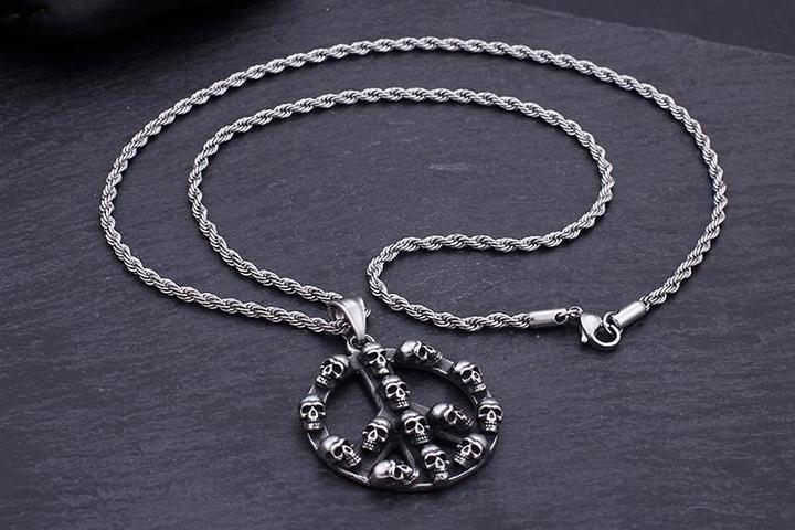 Peace And Love Necklace | Skull Action