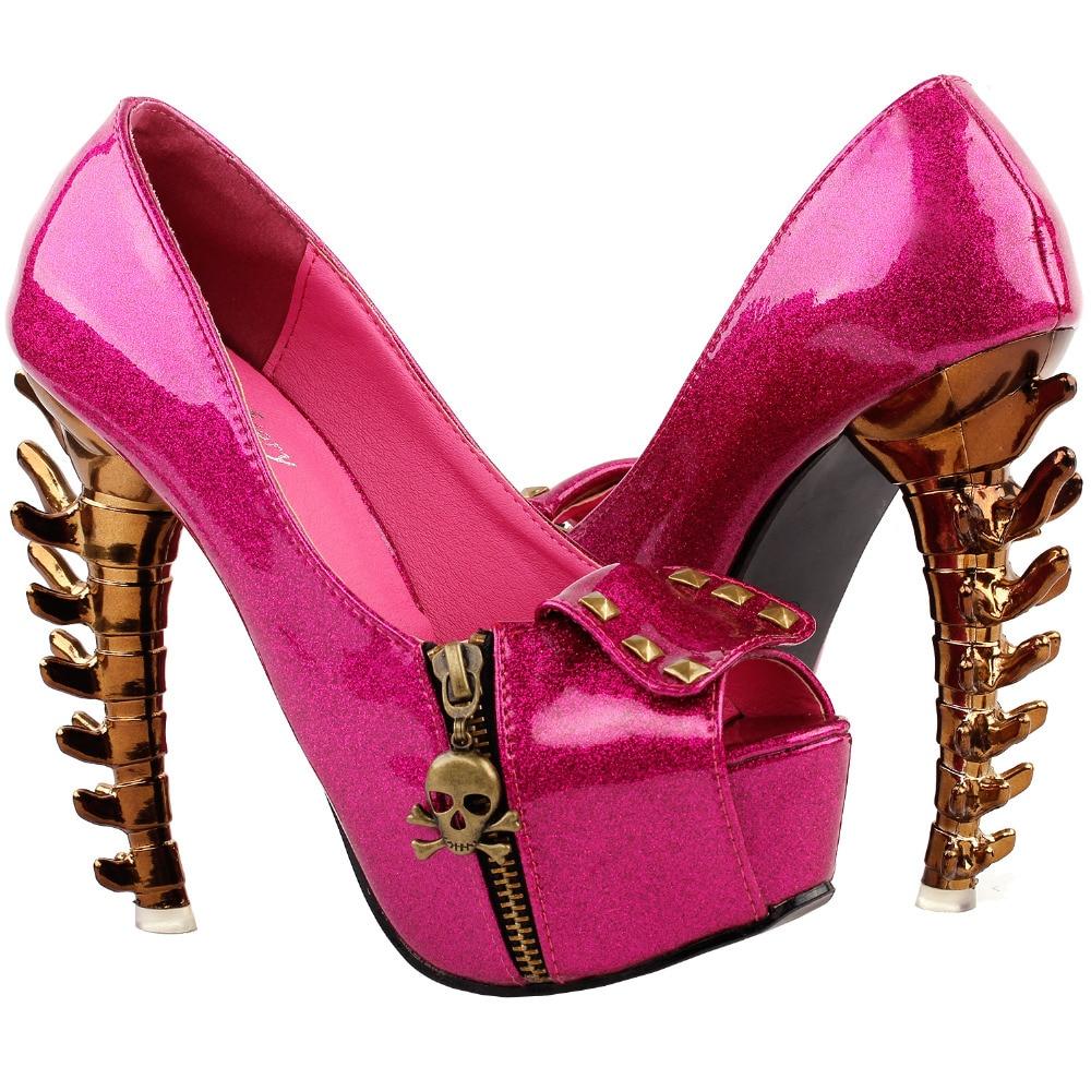 Pink Skull High Heels | Skull Action