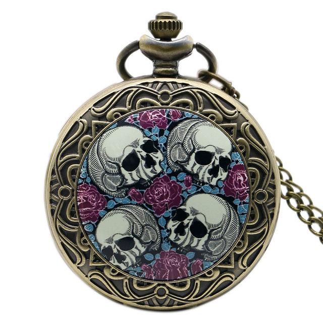 Pocket Watch Skull And Rose Tattoo