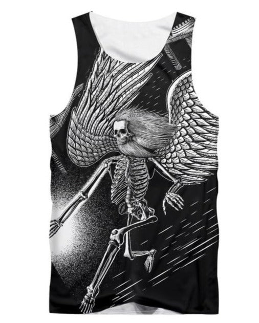 Grey Skull Tank Tops