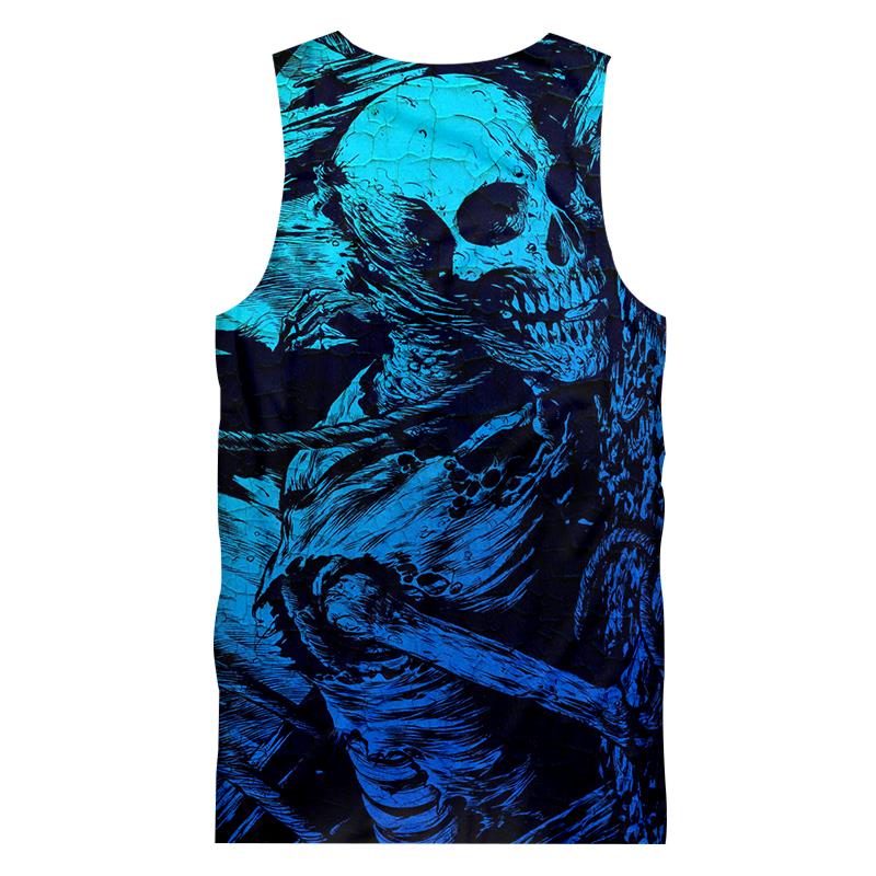 Blue Skull Tank Tops