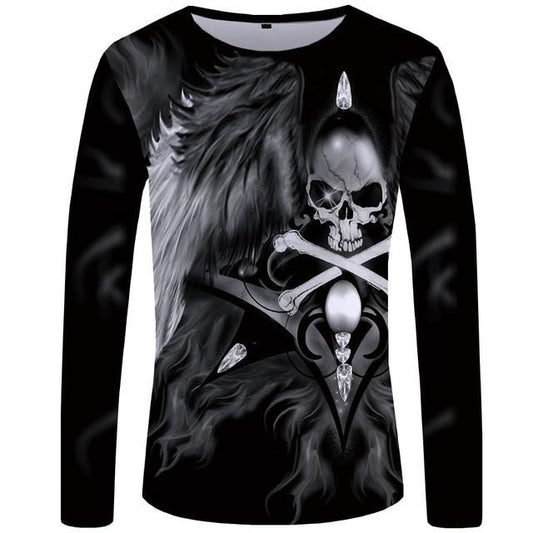 Black Skull Long Sleeve Shirt