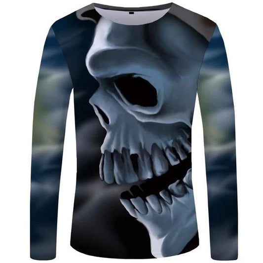 Mens Skull Print Long Sleeve Shirt