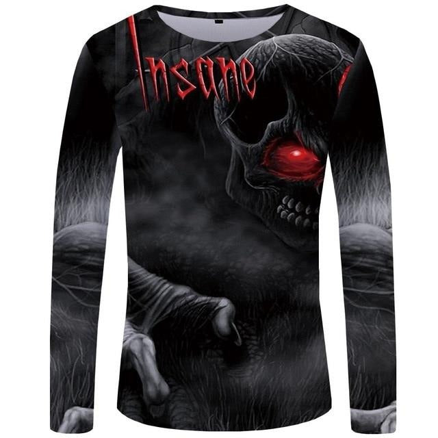 Big and Tall Long Sleeve Long Skulls Shirts