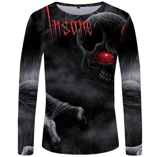 Big and Tall Long Sleeve Long Skulls Shirts