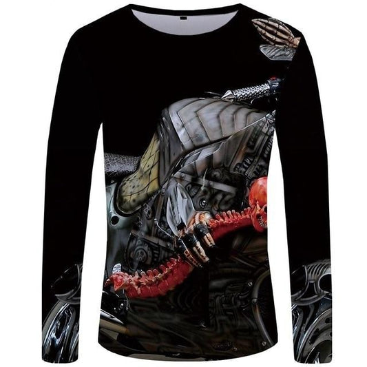 Black Long Sleeve Skull Shirt