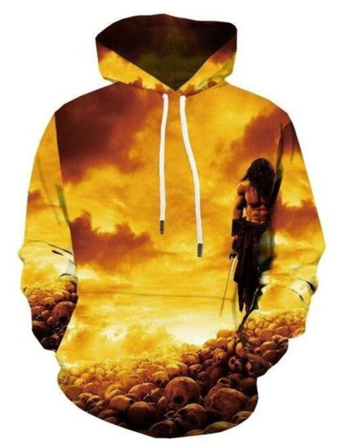 Hoodie Fire Skull