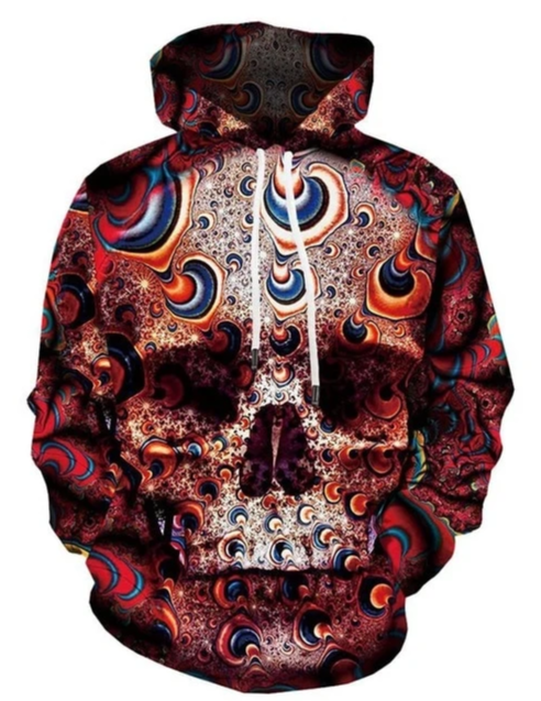 Red Hoodie Skull Face