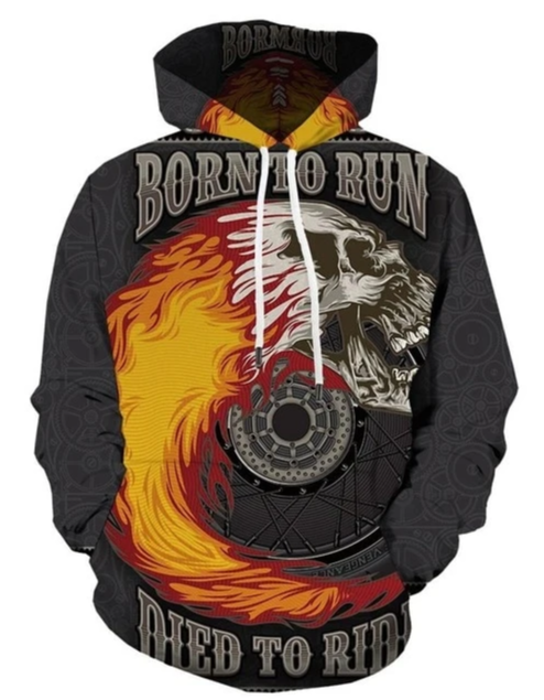 Harley Davidson Mens Skull Hoodie