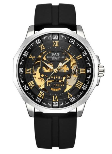 Mens Gold Skull Watch