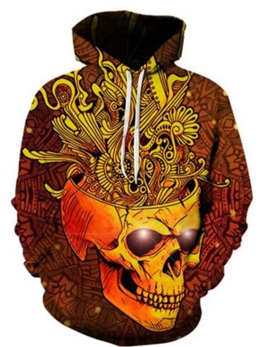 Flyers Orange Flame Skull Hoodie