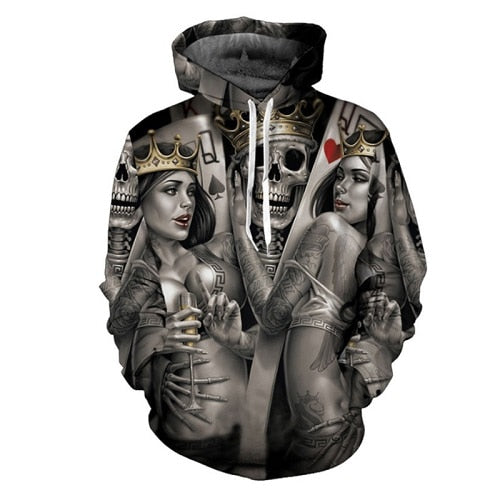 King And Queen Skull Hoodies
