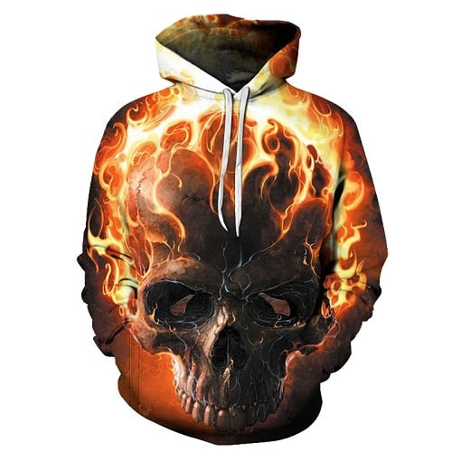 Fire Skull Halloween Hoodie