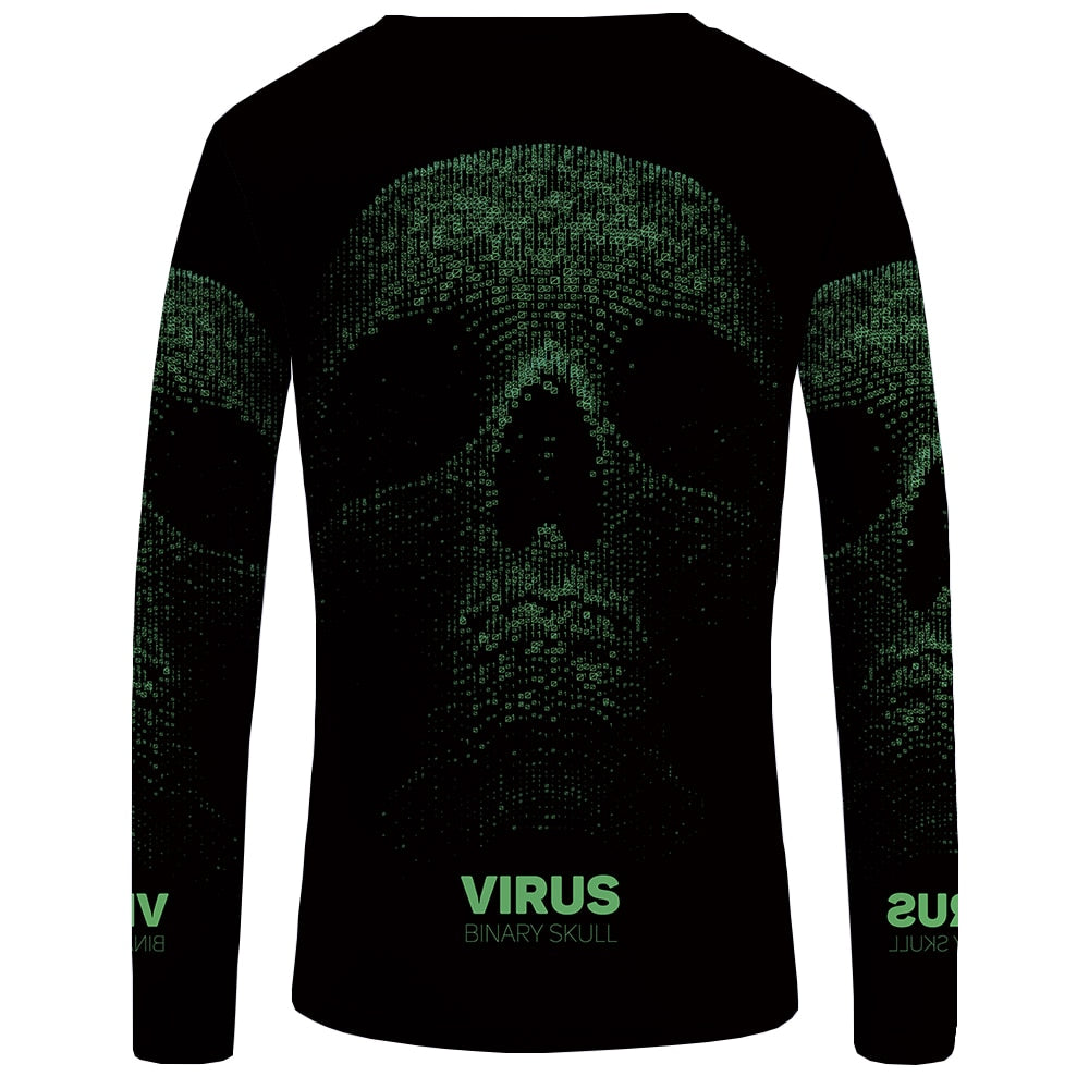 Black Long Sleeve Skull Shirt