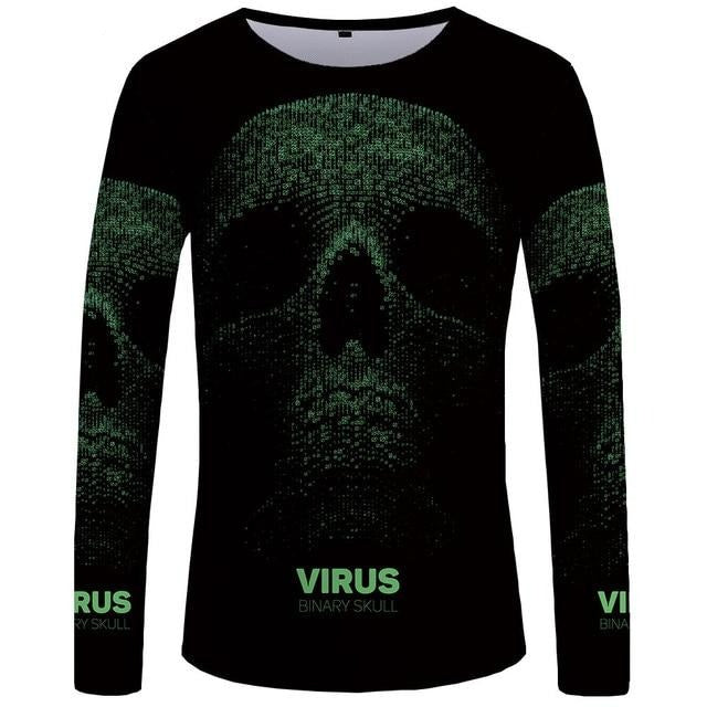 Long Sleeve Black Skull Shirt