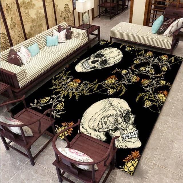 Skull And Crossbones Area Rug