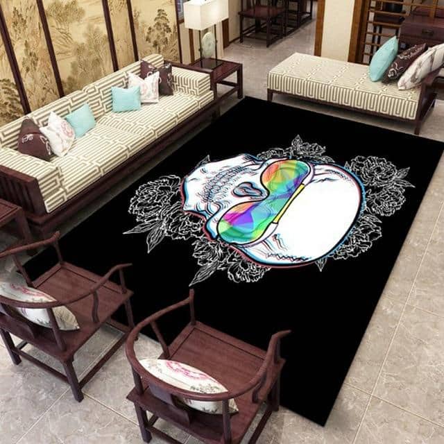 Skull Floral Rug