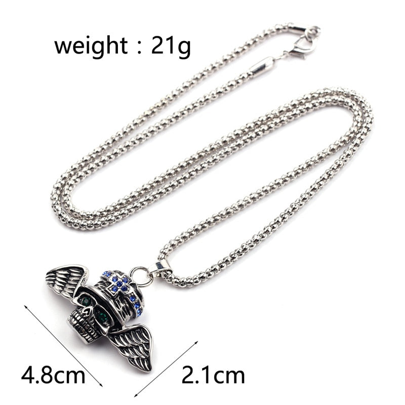 Winged Skull Necklace