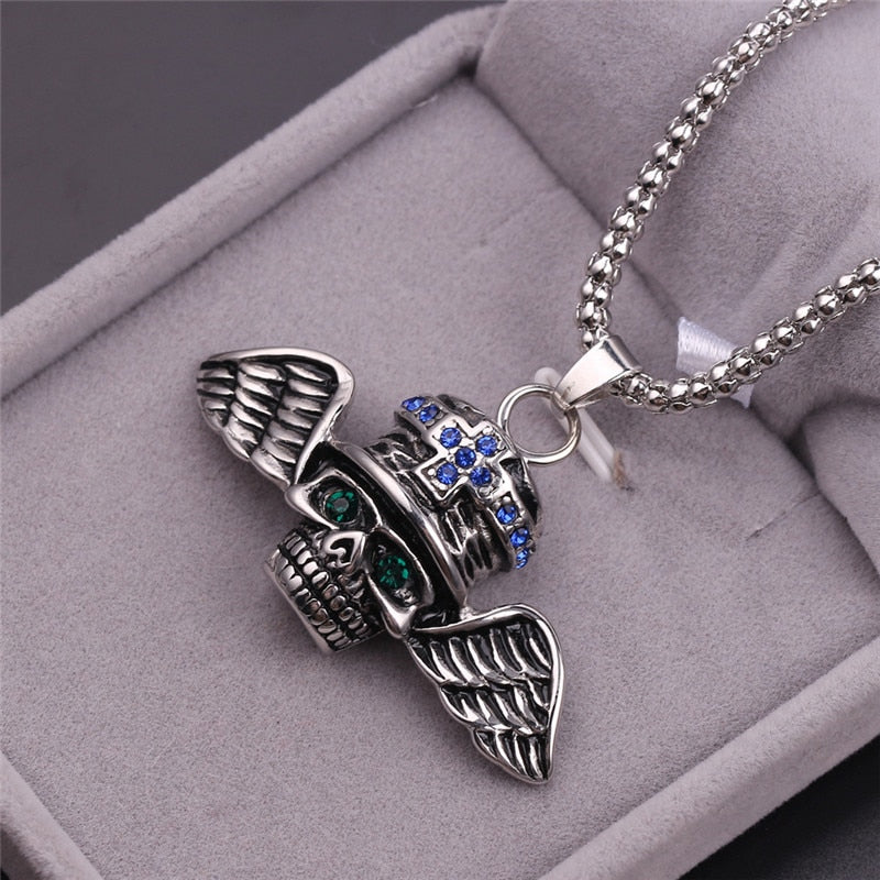 Winged Skull Necklace