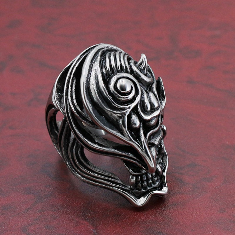 half demon skull ring