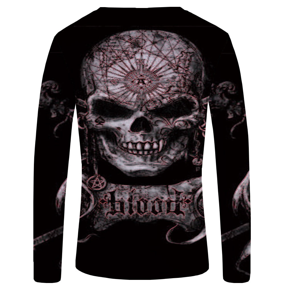 Bloody Long Sleeve Skull Shirt