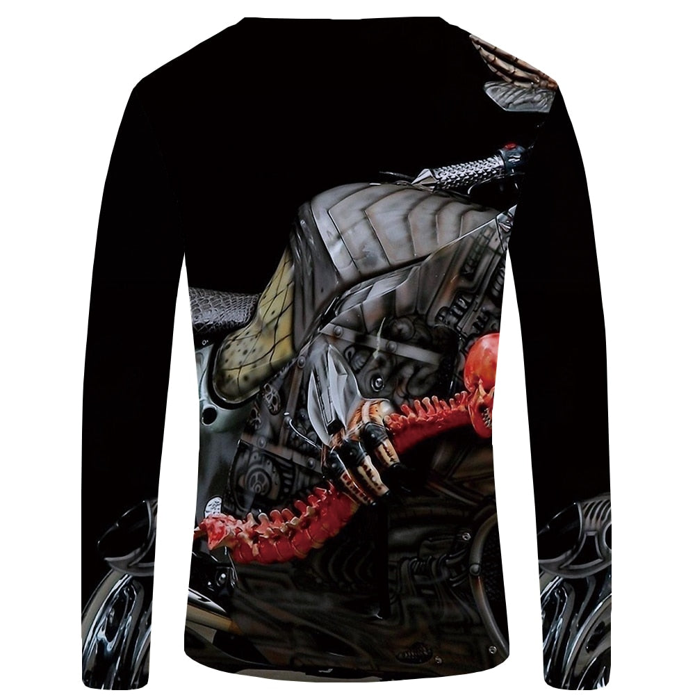 Black Long Sleeve Skull Shirt