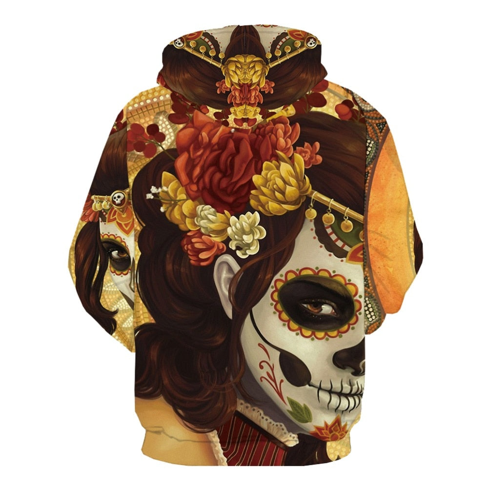 Day Of The Dead Skull Hoodie Women