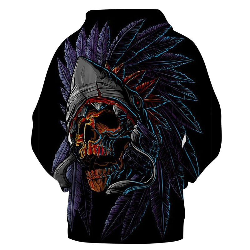 Indian Skull Hoodie Purple