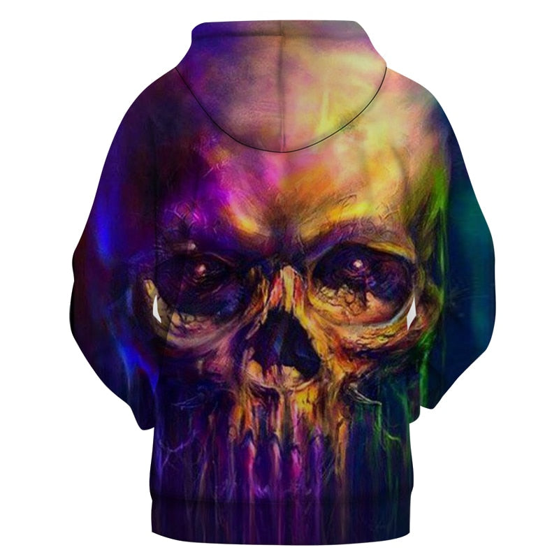 3d Skull Effect Hoodie