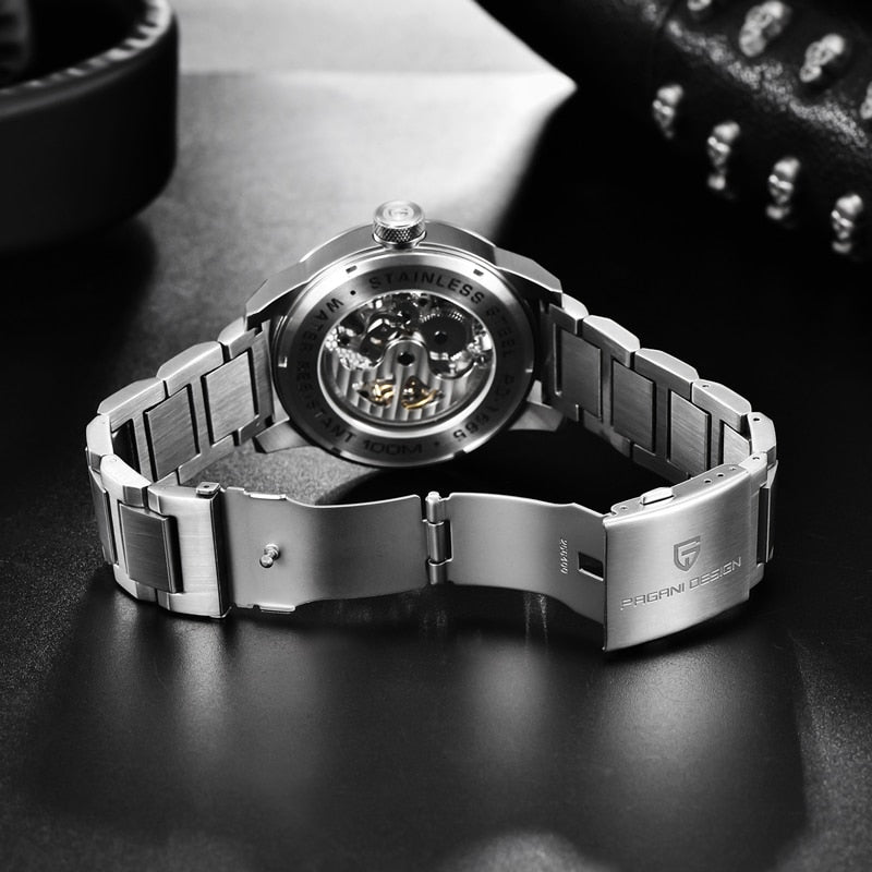 Mens Skull Auto Mechanical Watch