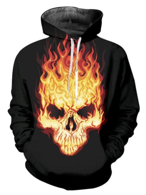 Flaming Skull Hoodies