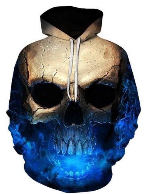 Deep Blue Skull Hoodie