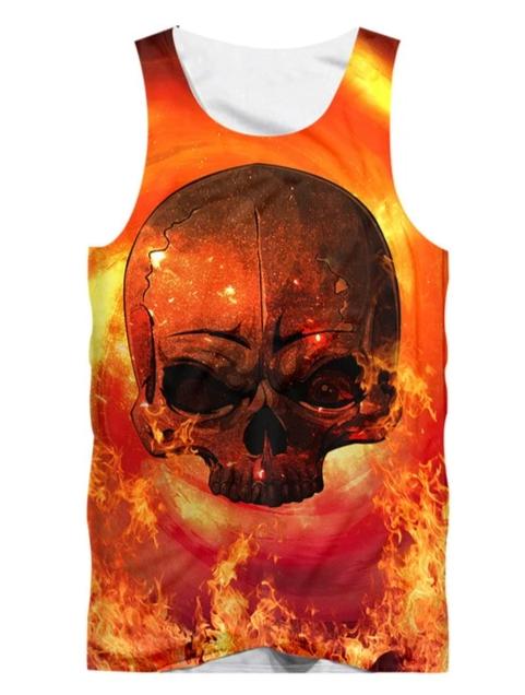 Flaming Skull Tank Top Women