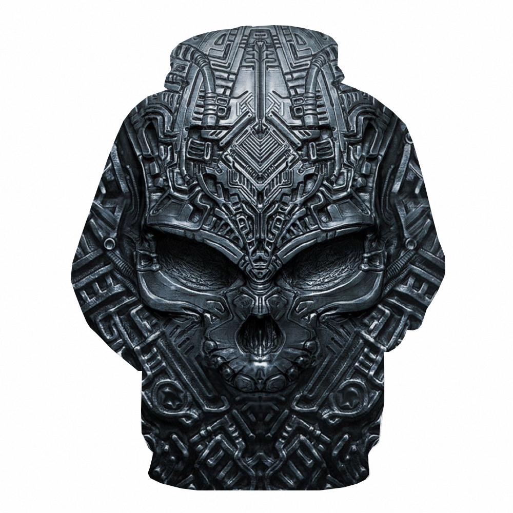 Nice Skull Hoodies gray