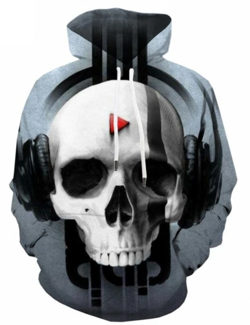 Big And Tall Skull Hoodie