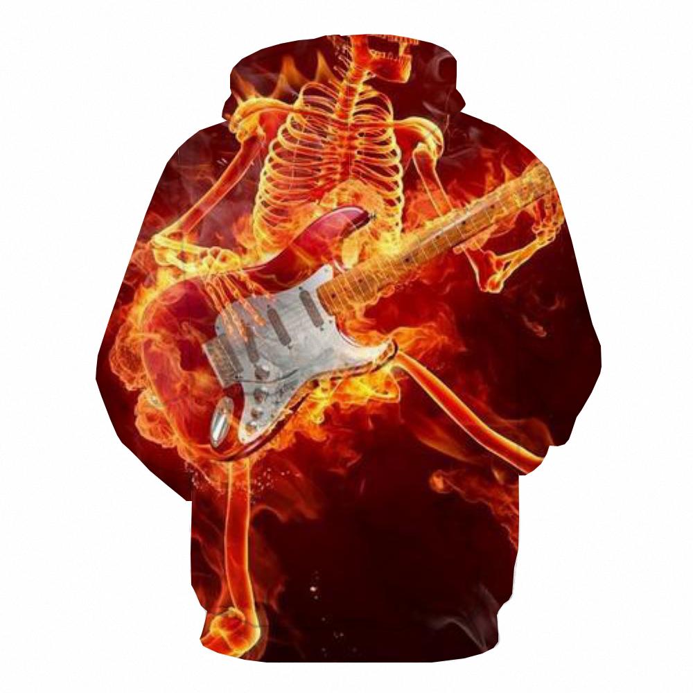Hoodie With Flaming Skulls