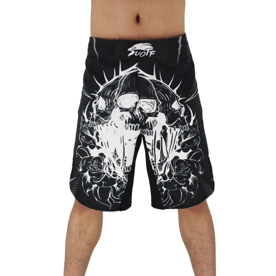 B & W Skull Board Shorts