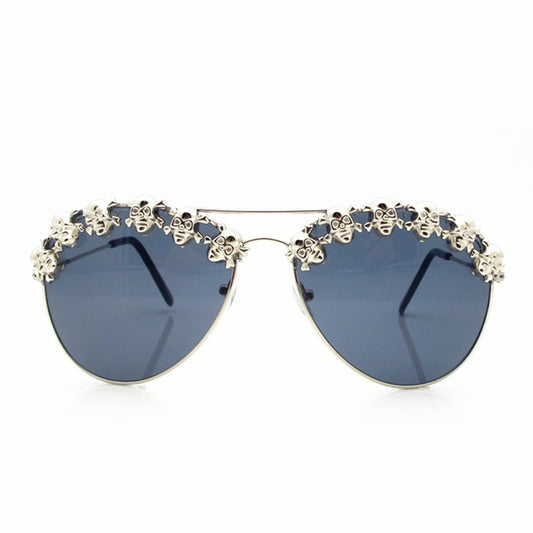 Skull Aviator Sunglasses