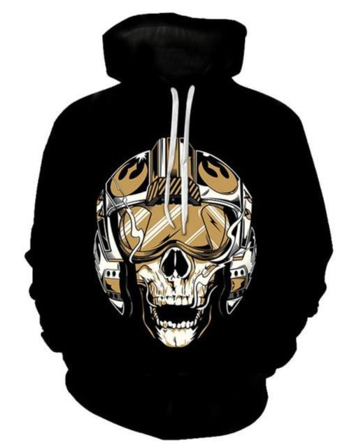 Blue Flame Skull Hoodie