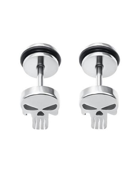 Punisher Skull Earrings Silver