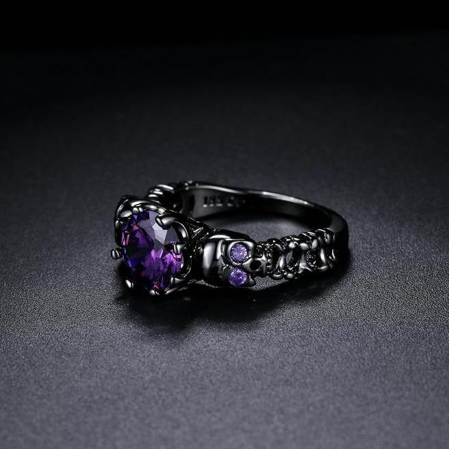 Purple Skull Engagement Ring | Skull Action