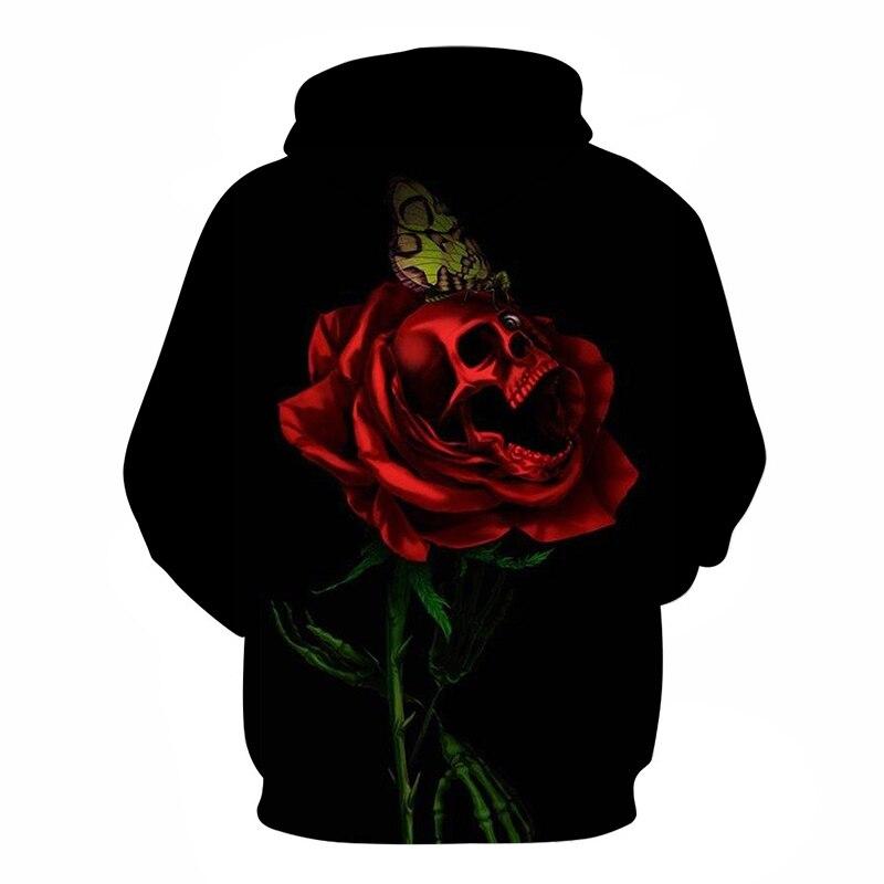 Red Rose Sweatshirt | Skull Action