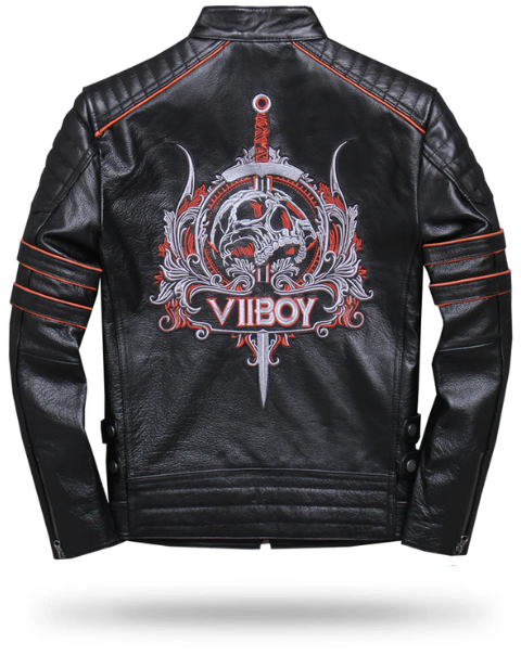 Red Skull Leather Jacket