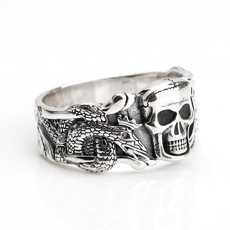 Serpent Ring Silver | Skull Action