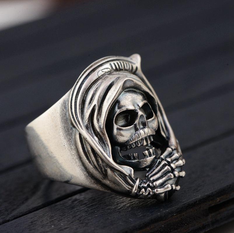 Silver Grim Reaper Ring | Skull Action